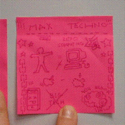 Student notes and scribbles on a red post-it.